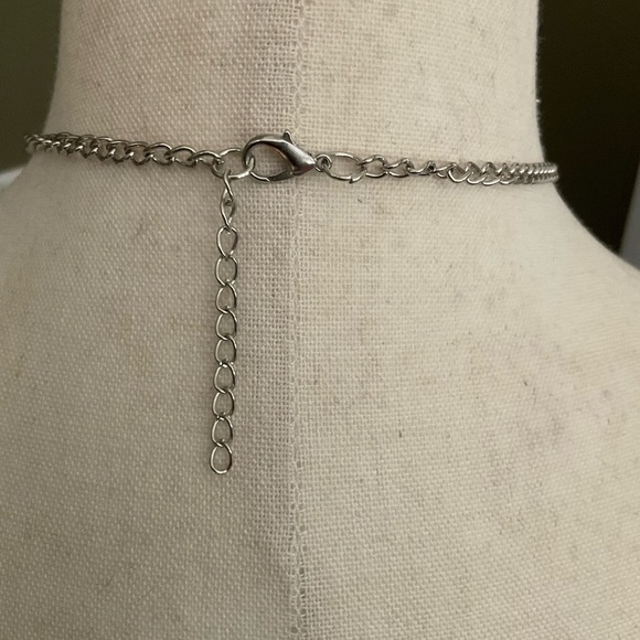 Boho Tribal Silver & Black Tassel Statement Necklace - Picture 7 of 9